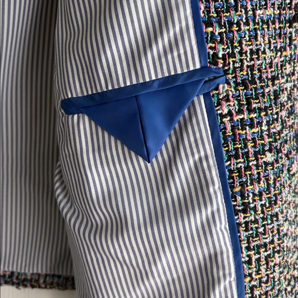 J. Crew Multicolor Tweed Fringe-Trim Blazer - Picture 5 of 7